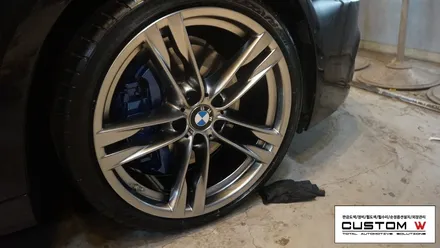 BMW 640d 고스트크롬 휠도색, M퍼포먼스 블루 캘리퍼도색. / 용인 처인구