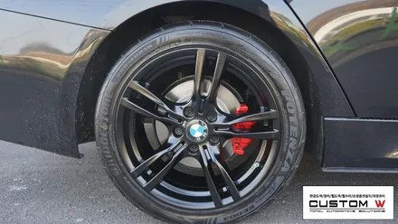 BMW F30 3시리즈 맷블랙 휠도색, 레드 캘리퍼도색. / 용인 처인구