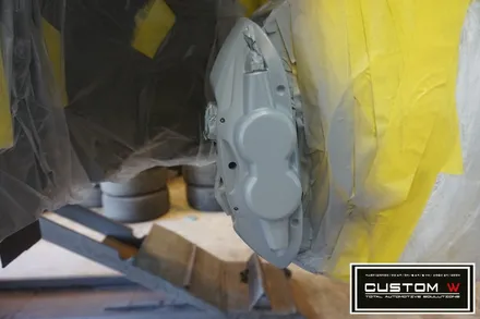 BMW M4 666M 휠 잘못된 휠수리 도색 이력 박리후, 블랙유광 휠도색 재작업. 그리고  레드 캘리퍼 도색 까지.! 커스텀W. / 용인 처인구