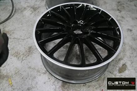 벤츠 A45 AMG 유광 블랙실버 투톤 휠도색 + 레드 캘리퍼 도색 / 용인 처인구
