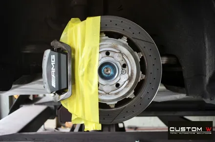 벤츠 S63 AMG 쿠페 무광 블랙 휠도색 + 카본 세라믹 골드 캘리퍼 도색 / 용인 처인구