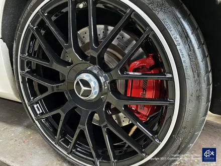 벤츠 C63 AMG 블랙 실버 투톤 유광 휠도색 + 레드 캘리퍼 도색 / 용인 처인구