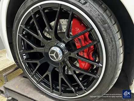 벤츠 C63 AMG 블랙 실버 투톤 유광 휠도색 + 레드 캘리퍼 도색 / 용인 처인구