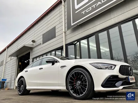 벤츠 GT43 AMG 잘못된 기존 도색 이력 박리후 블랙 실버 투톤 유광 휠도색 + 레드 캘리퍼 도색 / 용인 처인구
