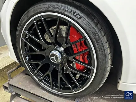 벤츠 C63 AMG 블랙 실버 투톤 유광 휠도색 + 레드 캘리퍼 도색 / 용인 처인구