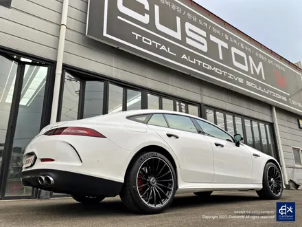 벤츠 GT43 AMG 잘못된 기존 도색 이력 박리후 블랙 실버 투톤 유광 휠도색 + 레드 캘리퍼 도색 / 용인 처인구