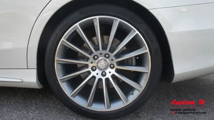 벤츠 S500 상처난 휠 다른 휠과의 이질감없도록 다이아몬드컷팅 휠수리. / 용인 처인구