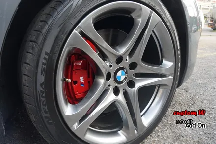 BMW 640D 블루와 레드 캘리퍼도색, 고스트크롬 휠도색. / 용인 처인구