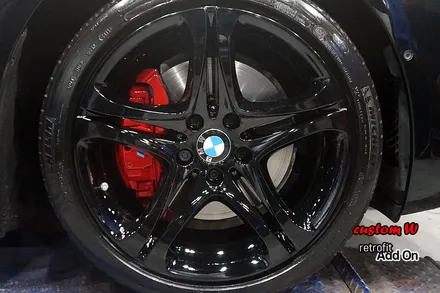 BMW 640d 19인치 휠 블랙유광 휠도색 + 레드 캘리퍼도색. / 용인 처인구