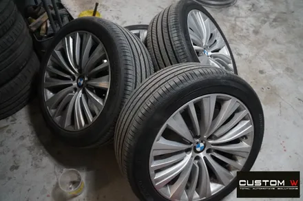 BMW 5GT 휠상처 수리 후, 고스트 크롬 휠도색, 레드 캘리퍼 도색. 커스텀W / 용인 처인구