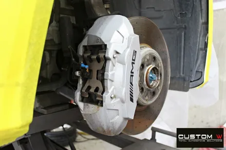 벤츠 C43 AMG 블랙실버유광투톤 휠도색 + 레드 캘리퍼 도색 / 용인 처인구