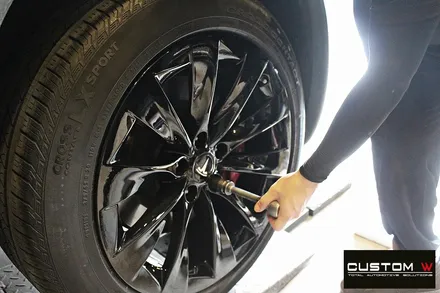 테슬라 모델X P100D 휠 상처 수리 후 블랙유광 휠도색 / 용인 처인구