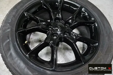 지프(JEEP) 그랜드 체로키 블랙유광 휠도색 + 레드 캘리퍼 도색 / 용인 처인구