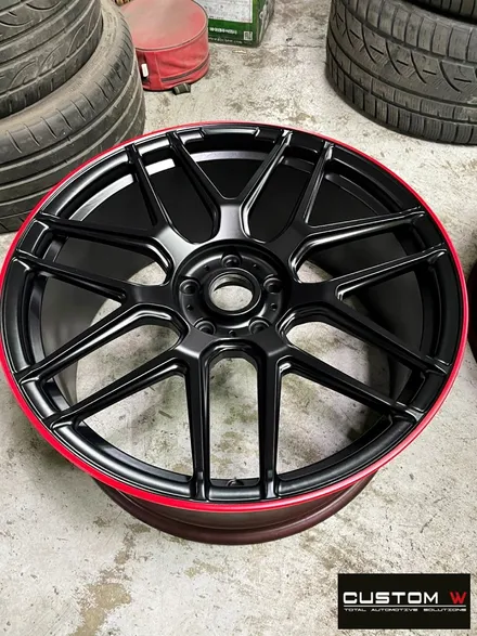 벤츠 신형 G63 AMG 휠 상처 수리 후 블랙 레드 무광 투톤 휠도색 / 용인 처인구