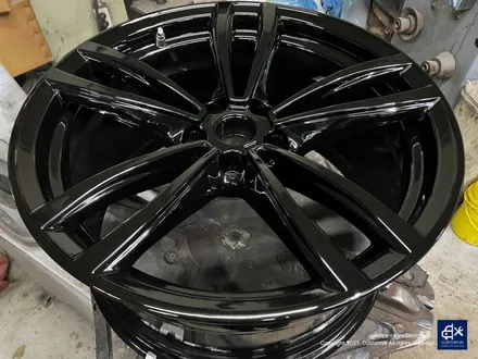 BMW 730Ld 박리 후 블랙유광 휠도색 + 블루 캘리퍼 도색 / 용인 처인구