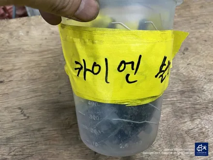 포르쉐 카이엔 휠수리 후 블랙유광 휠도색 + 레드 캘리퍼 도색 / 용인 처인구