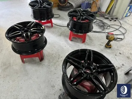 감동적인 후기글을 작성해 주신 고객분의 차량/ 벤츠 E220D 카브리올레 19인치(일명 AMG 별휠) 블랙 유광 휠도색 (feat. 보험 긴급 출동 서비스를 이용한 캐리어 카 입출고) / 용인 처인구
