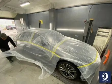 벤츠 CLS53 AMG 휠 상처 수리 후, 블랙 + 실버 투톤 휠도색 그리고  레드 캘리퍼 도색 작업까지_! (FEAT. 비 오는 날에도 작업 이상무_!!) / 용인 처인구