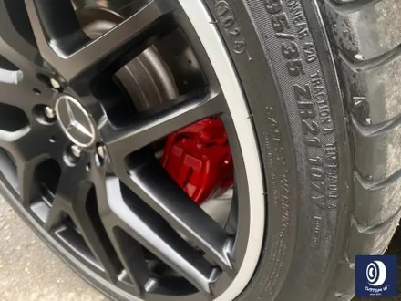 벤츠 GLE63 AMG 휠 도색 불량 재작업 약품 박리 제거 후, 사틴 블랙 + 실버 투톤 휠도색 + 레드 캘리퍼 도색 / 용인 처인구