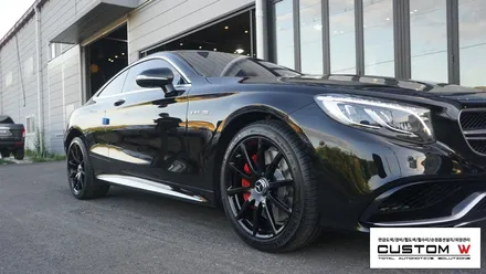 벤츠 C217 S63AMG 쿠페 더욱 강력한 퍼포먼스 스타일링을 위한 블랙유광 휠도색, 레드 캘리퍼도색. / 용인 처인구