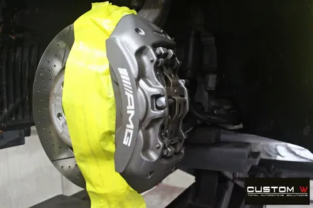 벤츠 GT43 AMG 블랙실버 유광 투톤 휠도색 + 카본 세라믹 골드 캘리퍼 도색 / 용인 처인구