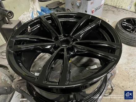 BMW 730Ld 박리 후 블랙유광 휠도색 + 블루 캘리퍼 도색 / 용인 처인구