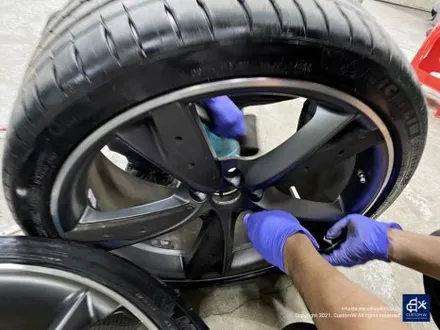 재규어 F타입(F-type) 휠수리 후 블랙유광 휠도색 / 용인 처인구