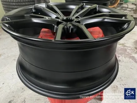 BMW G20 330e 상처가 많은 19인치 휠수리 후, 사틴 블랙 (aka. 맷블랙 MATT BLACK / 무광 블랙) 휠도색 / 용인 처인구