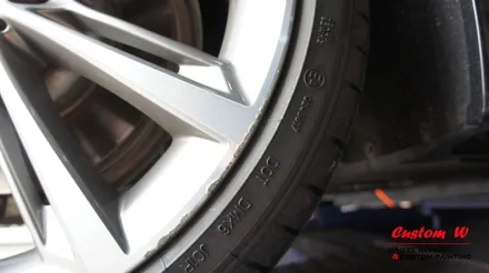 [커스텀W]BMW 520D 20인치 다이아몬드컷팅 휠수리 + 블랙 캘리퍼도색. / 용인 처인구