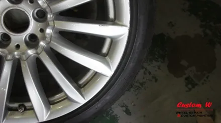 신형 BMW 7시리즈 740LD 휠 상처수리 후 고스트크롬 휠도색. / 용인 처인구