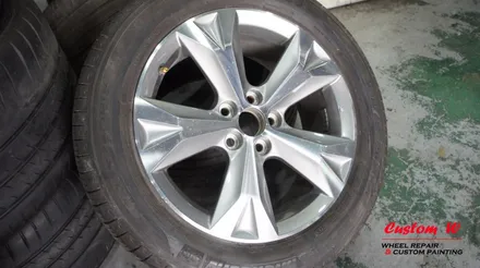렉서스의 하이브리드 SUV NX300H 다이아몬드컷팅 휠수리로 블랙폴리시 휠 만들고 레드 캘리퍼도색. / 용인 처인구