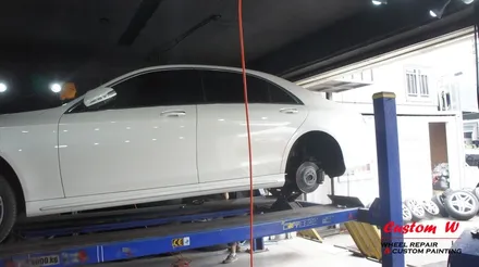 벤츠 S500 상처난 휠 다른 휠과의 이질감없도록 다이아몬드컷팅 휠수리. / 용인 처인구