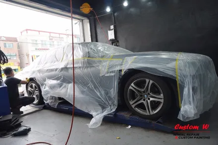 BMW 5시리즈에 장착 된 640D 19인치 휠 고스트크롬 휠도색, 레드 캘리퍼도색. / 용인 처인구