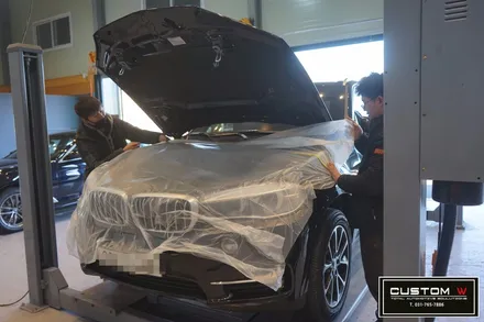 BMW X5 30D 블랙 유광 휠도색 + 레드 캘리퍼도색. / 용인 처인구