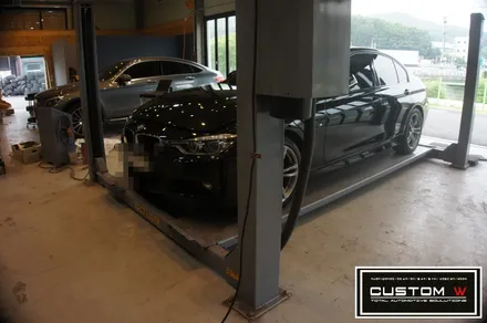 F30 BMW 320I 휠수리 후 블랙유광 휠도색, 레드 캘리퍼도색. / 용인 처인구