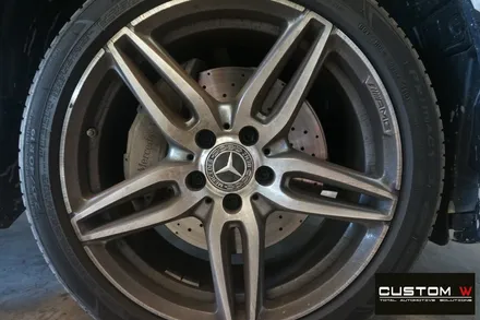벤츠 E220D 쿠페 하이그로시 블랙 검정 유광 휠도색, AMG 레드 캘리퍼 도색. 커스텀W / 용인 처인구
