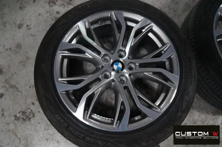 BMW X1 사고로 인해 재방문 주신 고객 블랙유광 휠도색. / 용인 처인구