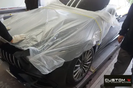 요즘 핫 한 벤츠 AMG GT 4도어 블랙 유광 휠도색, 레드 캘리퍼 도색. / 용인 처인구