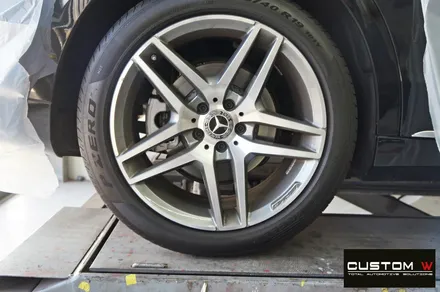 벤츠 S350D 블랙유광 휠도색 + 골드 캘리퍼 도색 / 용인 처인구