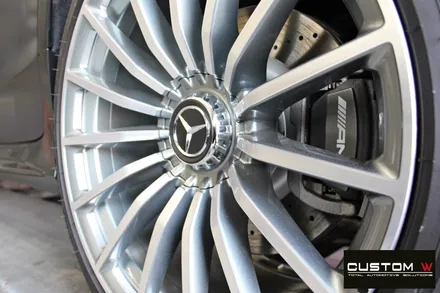 벤츠 GT43 AMG 무광 블랙실버 투톤 휠 + 골드 캘리퍼 도색 / 용인 처인구