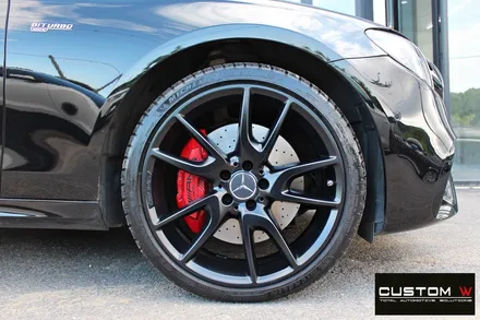 벤츠 E43 AMG 휠 2개 수리 후 무광 블랙 휠 도색 / 용인 처인구
