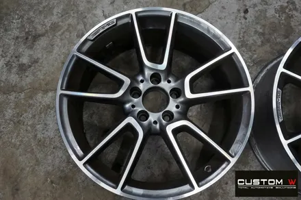벤츠 C43 AMG 굴절 수리 후 블랙유광 휠도색 + 레드 캘리퍼 도색 / 용인 처인구