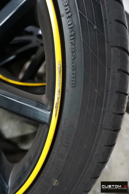 벤츠 GLA45 AMG 50주년 에디션 무광블랙옐로우 투톤 휠복원 / 용인 처인구