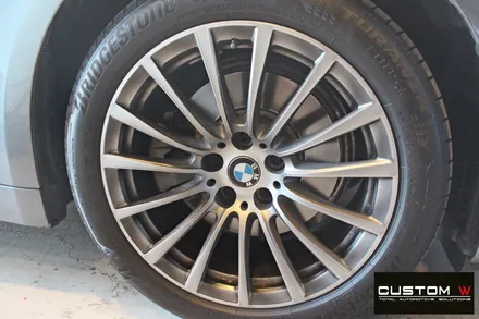 BMW G30 520i 블랙유광 휠도색 + 블루 캘리퍼 도색 / 용인 처인구