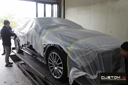 벤츠 CLS400d 휠 상처 수리 후 블랙유광 휠도색 + 레드 캘리퍼 도색 / 용인 처인구