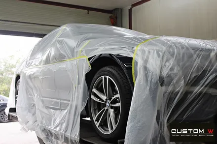 BMW G12 740Li 휠 상처 수리 후 건메탈 휠도색 + 블루 캘리퍼 도색 / 용인 처인구
