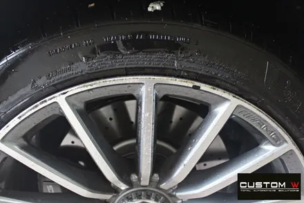 벤츠 GT43 AMG 블랙실버 유광 투톤 휠도색 + 카본 세라믹 골드 캘리퍼 도색 / 용인 처인구