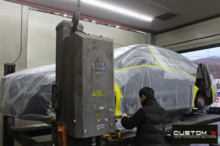 벤츠 CLA250 블랙실버 무광 투톤 휠도색 + 레드 캘리퍼 도색 / 용인 처인구