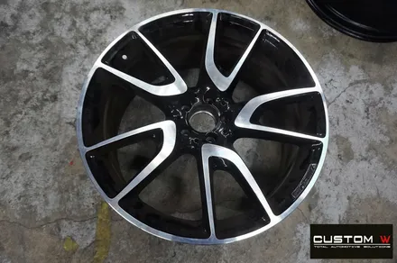 벤츠 GLC43 AMG 블랙유광 휠도색 + 레드 캘리퍼 도색 / 용인 처인구