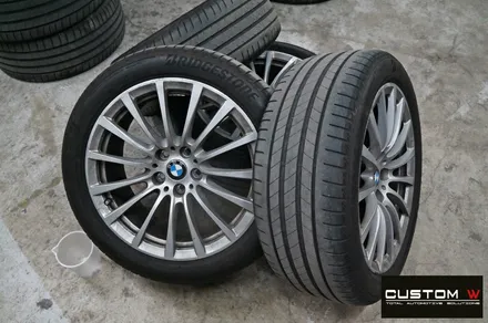 BMW G30 520i 블랙유광 휠도색 + 블루 캘리퍼 도색 / 용인 처인구